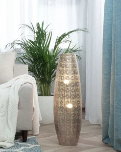 Beliani Lattiavalaisin Metalli Hopea Maringa Sale