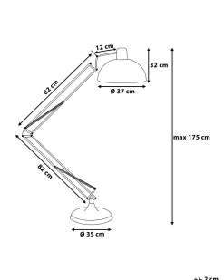 Beliani Lattiavalaisin Metalli Musta Parana Shop