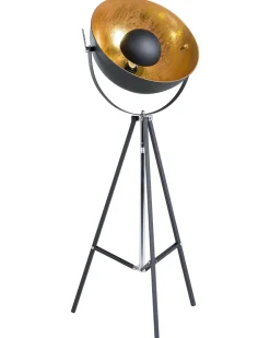 Beliani Lattiavalaisin Metalli Musta/Kulta Thames Ii Store