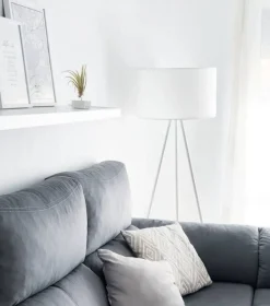 Beliani Lattiavalaisin Metalli Valkoinen Tobol Fashion