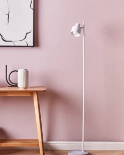 Beliani Lattiavalaisin Metalli Valkoinen Corbones Best Sale