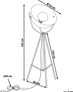 Beliani Lattiavalaisin Metalli Valkoinen/Kulta Thames Ii Cheap
