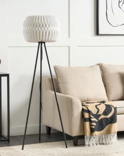 Beliani Lattiavalaisin Paperi/Metalli Valkoinen/Musta Hunter Sale