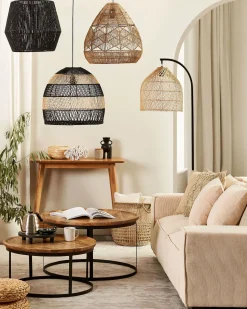 Beliani Lattiavalaisin Rottinki Luonnonvari/Musta Bernica Sale