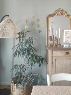 Beliani Lattiavalaisin Rottinki Luonnonvari/Musta Bernica Sale