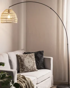 Beliani Lattiavalaisin Rottinki Luonnonvari/Musta Guaviare Clearance