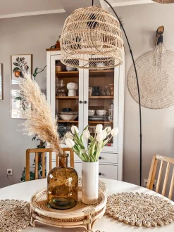 Beliani Lattiavalaisin Rottinki Luonnonvari/Musta Guaviare Clearance