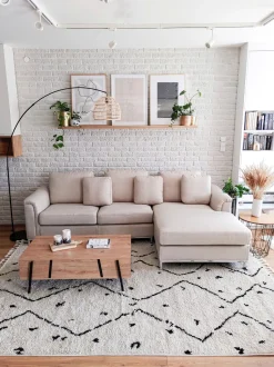 Beliani Lattiavalaisin Rottinki Luonnonvari/Musta Guaviare Clearance