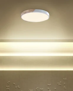 Beliani Led-Kattovalaisin Teras Valkoinen/Vaalea Puu Pattani Shop