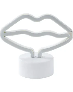 Beliani Led-Neonvalaisin Huulet Vaaleanpunainen Flora Shop