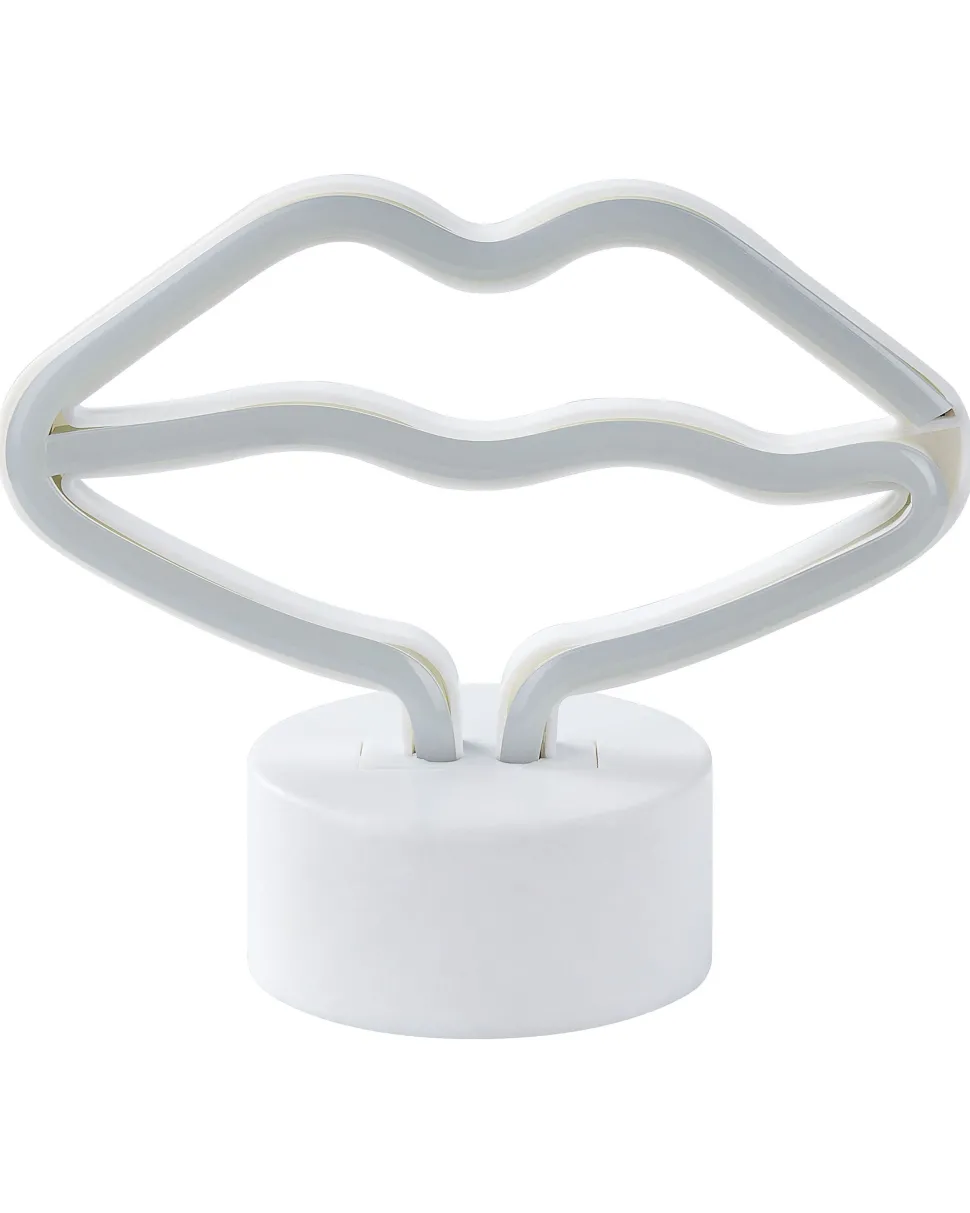 Beliani Led-Neonvalaisin Huulet Vaaleanpunainen Flora Shop