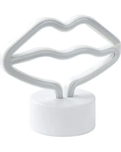 Beliani Led-Neonvalaisin Huulet Vaaleanpunainen Flora Shop