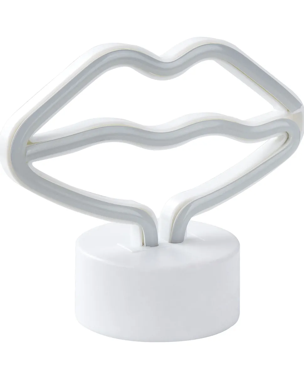 Beliani Led-Neonvalaisin Huulet Vaaleanpunainen Flora Shop