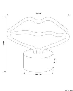 Beliani Led-Neonvalaisin Huulet Vaaleanpunainen Flora Shop