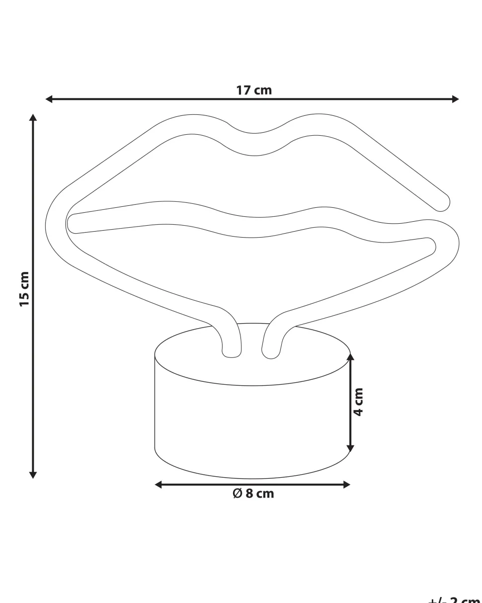 Beliani Led-Neonvalaisin Huulet Vaaleanpunainen Flora Shop