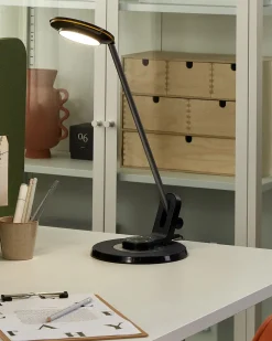 Beliani Led-Poytavalaisin Alumiini Usb-Portti Hopea/Musta Corvus Shop