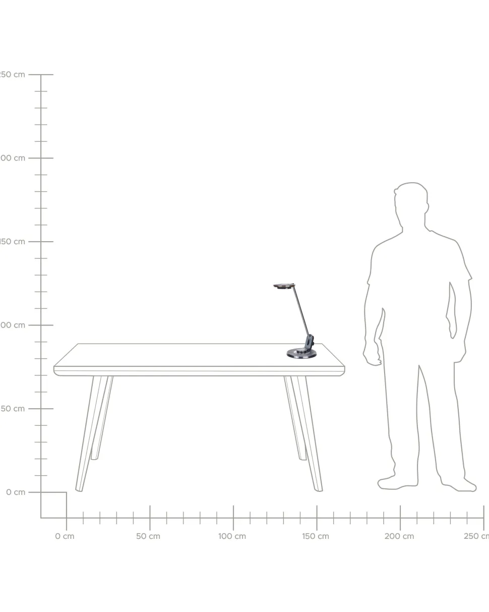 Beliani Led-Poytavalaisin Alumiini Usb-Portti Hopea/Musta Corvus Shop