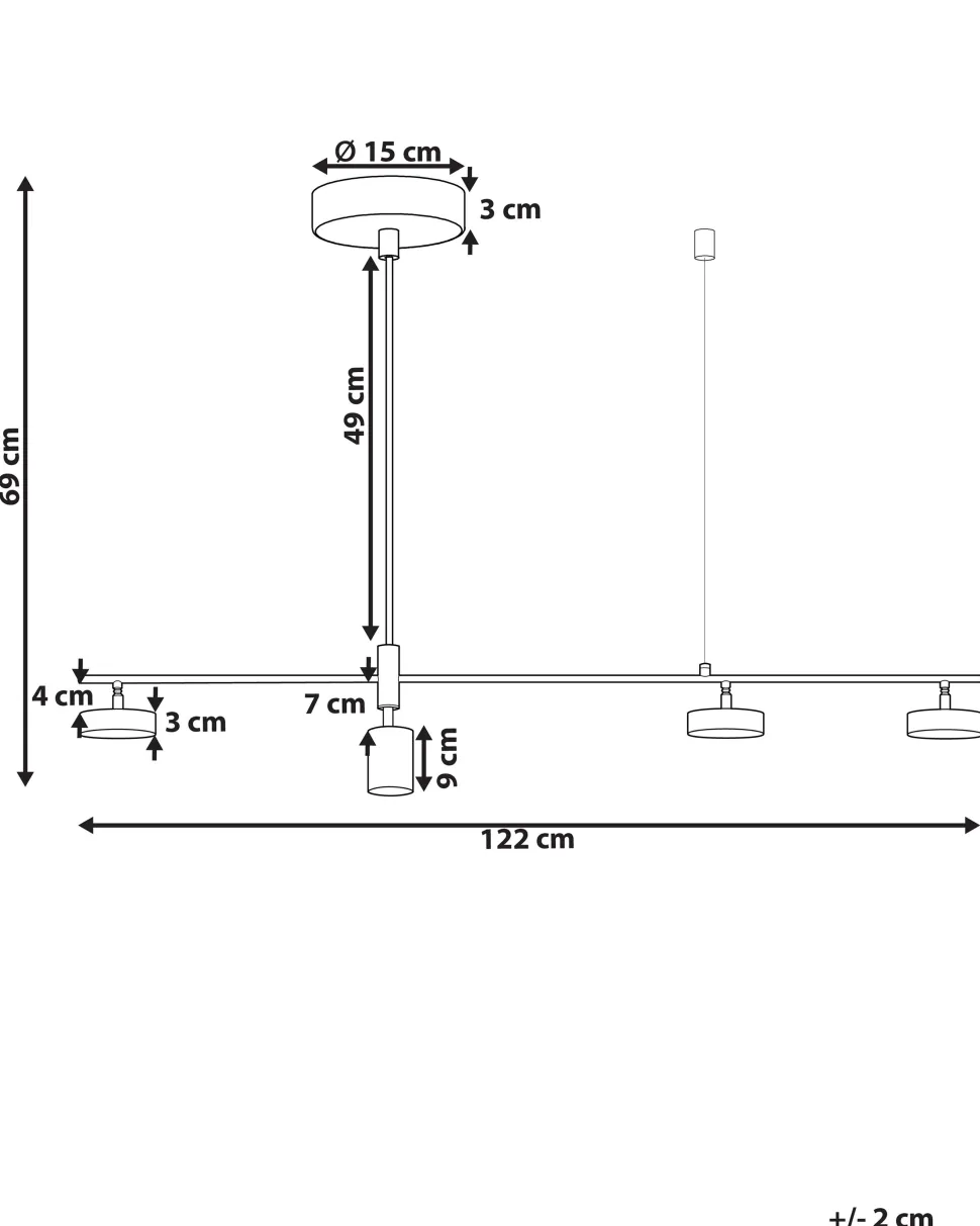 Beliani Led-Riippuvalaisin 4 Polttimoa Alumiini Musta Foyle Best