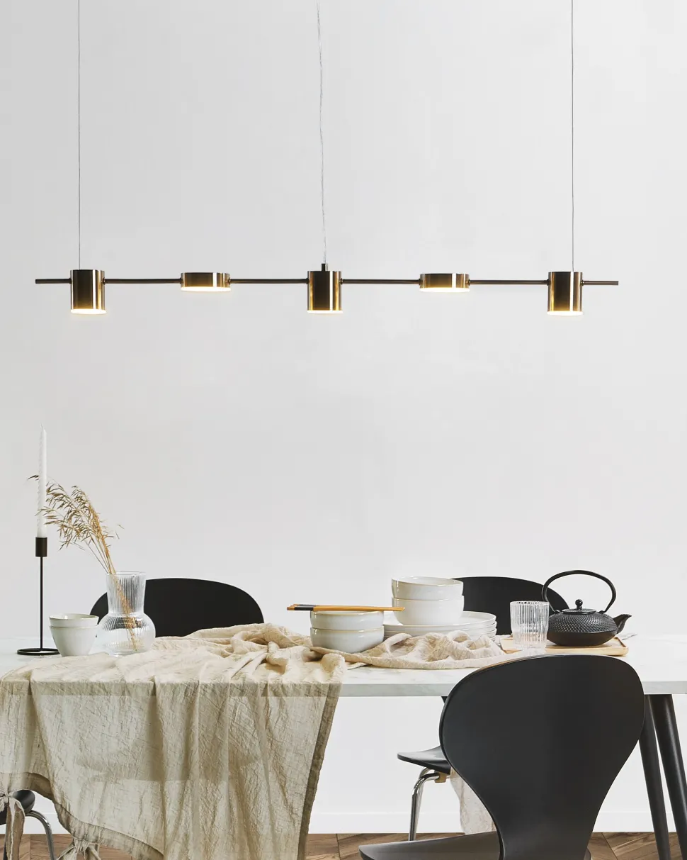 Beliani Led-Riippuvalaisin 5 Polttimoa Alumiini Messinki Sestra Outlet