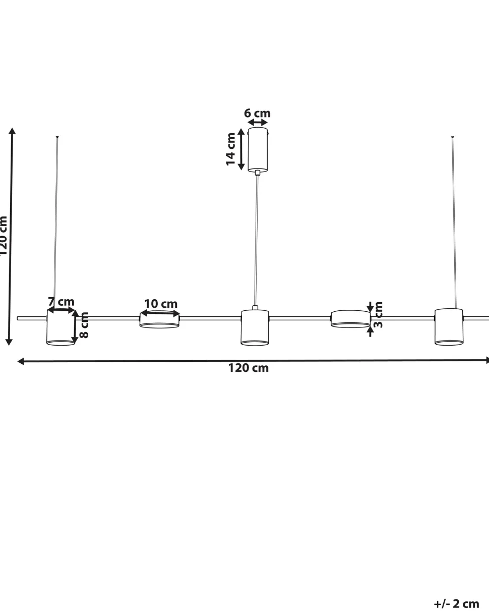 Beliani Led-Riippuvalaisin 5 Polttimoa Alumiini Messinki Sestra Outlet