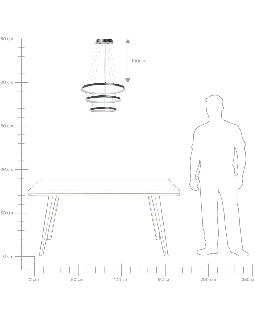 Beliani Led-Riippuvalaisin Alumiini Musta Atrek Cheap