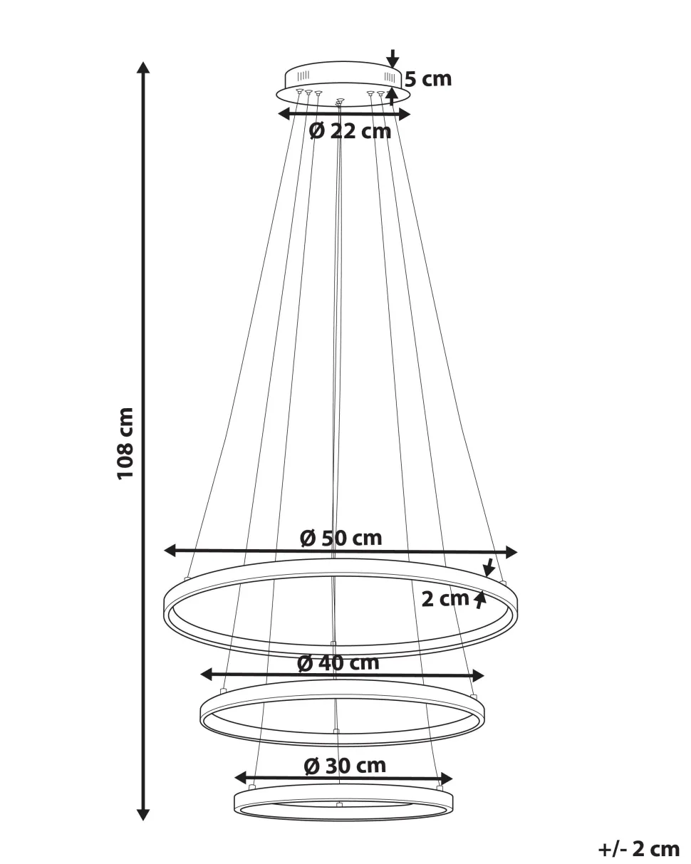 Beliani Led-Riippuvalaisin Alumiini Musta Atrek Cheap