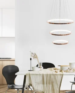 Beliani Led-Riippuvalaisin Alumiini Ruusukulta Atrek Hot