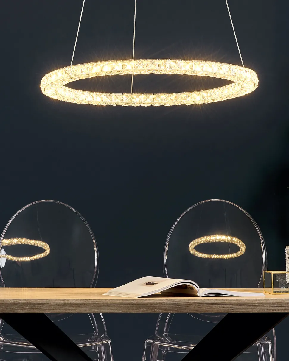 Beliani Led-Riippuvalaisin Kristalli Hopea Magat Store