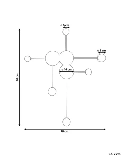 Beliani Led-Seinavalaisin 6 Polttimoa Metalli Musta Mariato Fashion
