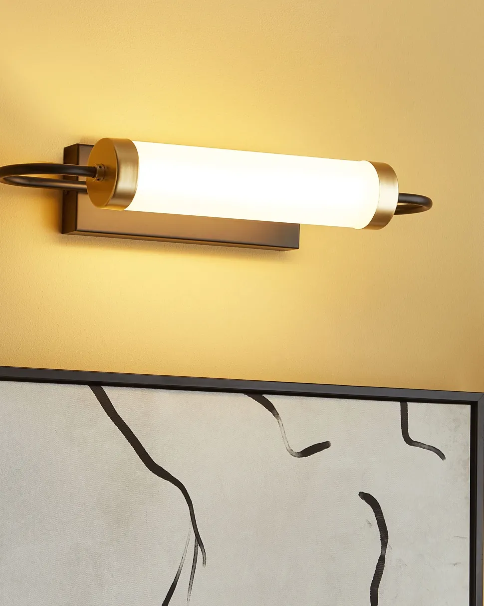 Beliani Led-Seinavalaisin Metalli Musta/Kulta Jacobs Discount