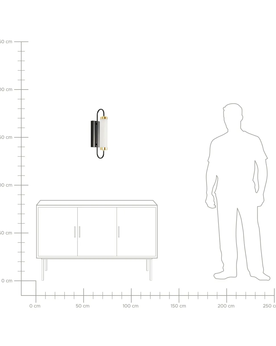 Beliani Led-Seinavalaisin Metalli Musta/Kulta Jacobs Discount
