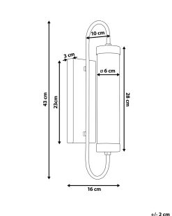 Beliani Led-Seinavalaisin Metalli Musta/Kulta Jacobs Discount