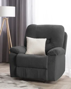 Beliani Lepotuoli Kankainen Tummanharmaa Bergen Clearance