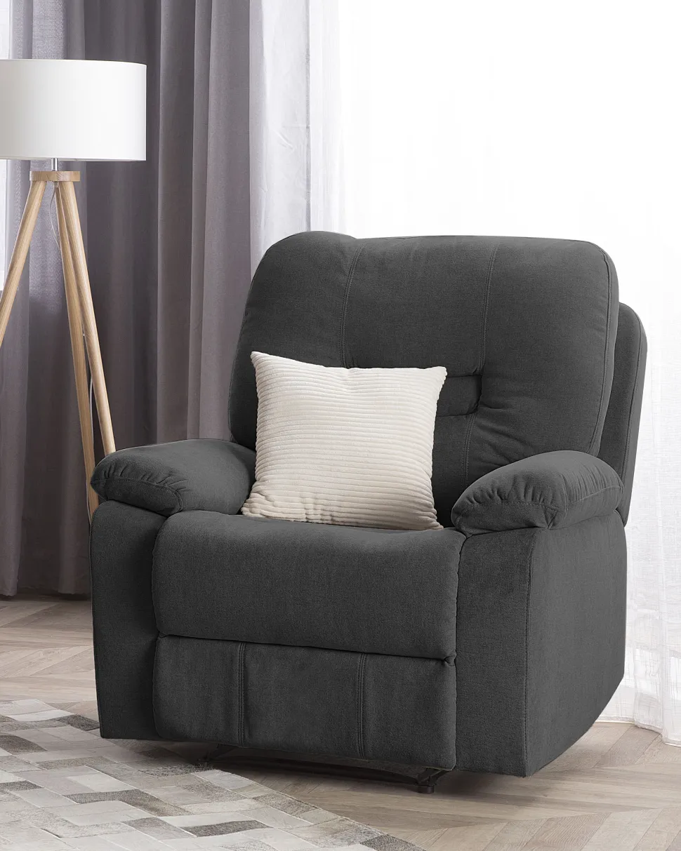 Beliani Lepotuoli Kankainen Tummanharmaa Bergen Clearance