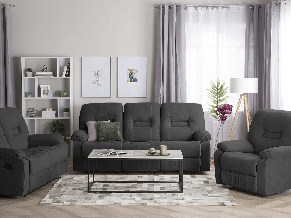 Beliani Lepotuoli Kankainen Tummanharmaa Bergen Clearance