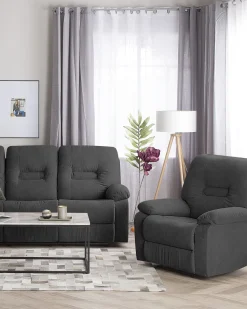 Beliani Lepotuoli Kankainen Tummanharmaa Bergen Clearance