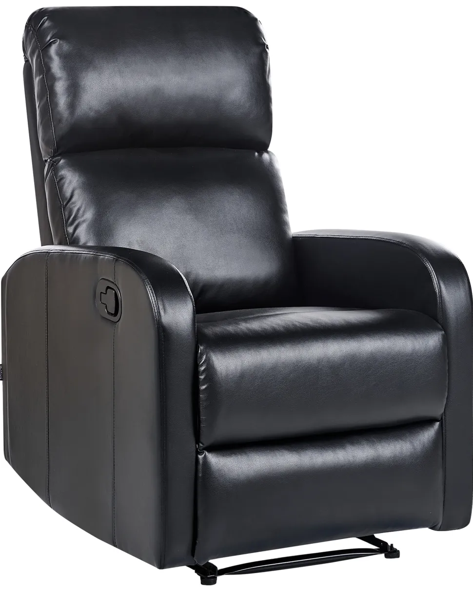 Beliani Lepotuoli Keinonahkainen Led-Valoilla Ja Usb-Portilla Musta Virrat Flash Sale