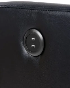 Beliani Lepotuoli Keinonahkainen Led-Valoilla Ja Usb-Portilla Musta Virrat Flash Sale