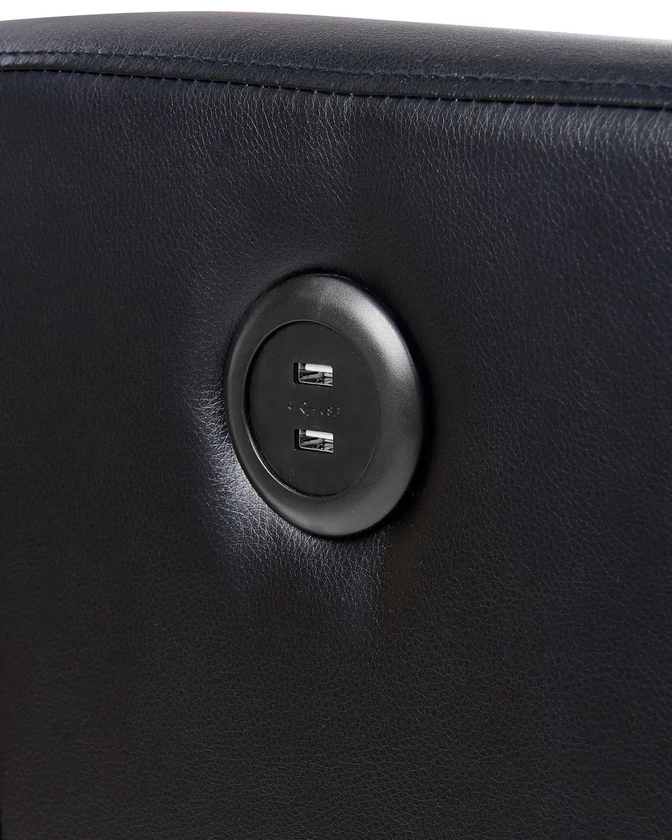 Beliani Lepotuoli Keinonahkainen Led-Valoilla Ja Usb-Portilla Musta Virrat Flash Sale