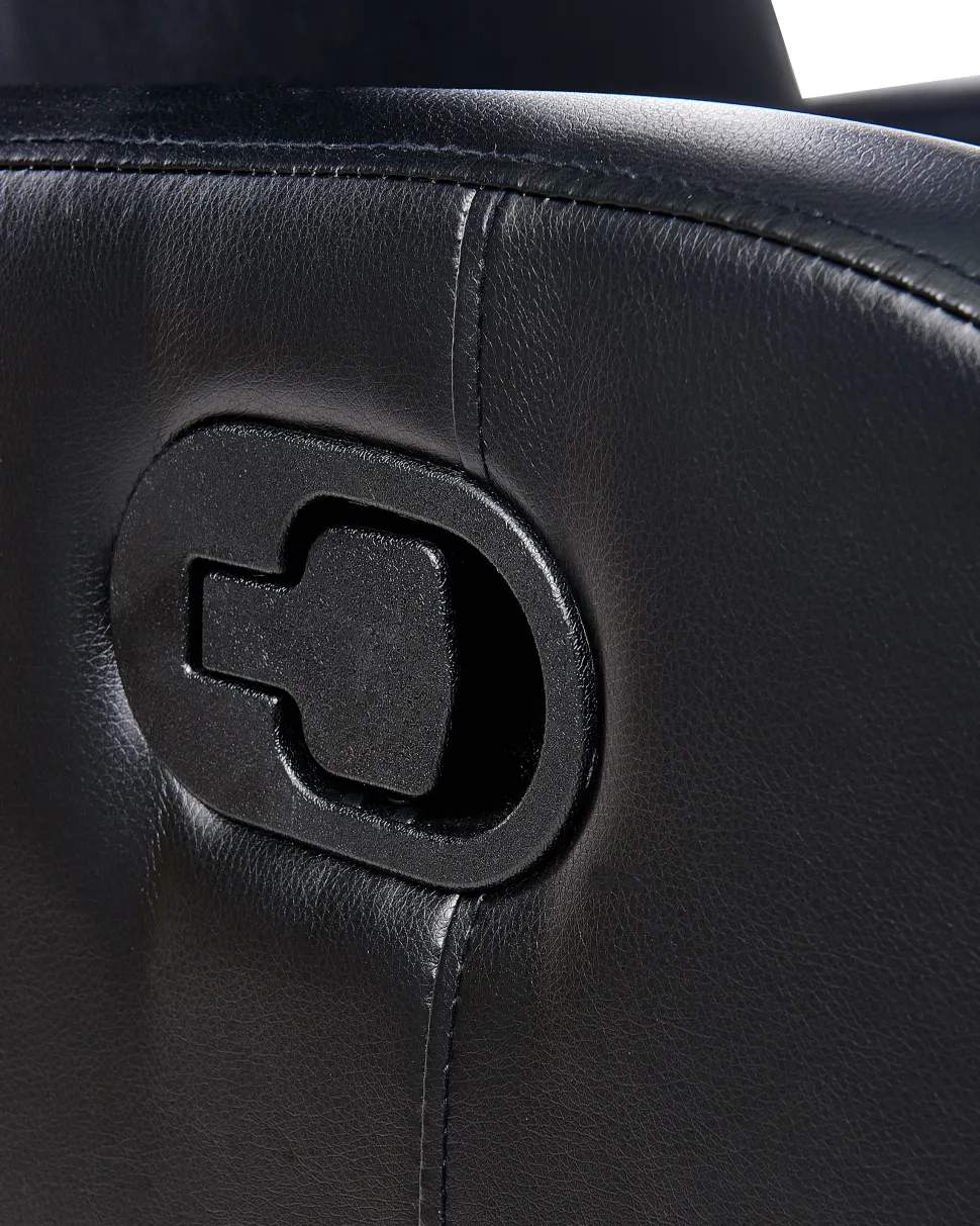 Beliani Lepotuoli Keinonahkainen Led-Valoilla Ja Usb-Portilla Musta Virrat Flash Sale