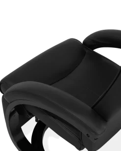 Beliani Lepotuoli Keinonahkainen Musta Might Cheap