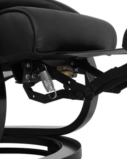 Beliani Lepotuoli Keinonahkainen Musta Might Cheap