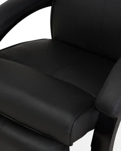 Beliani Lepotuoli Keinonahkainen Musta Might Cheap