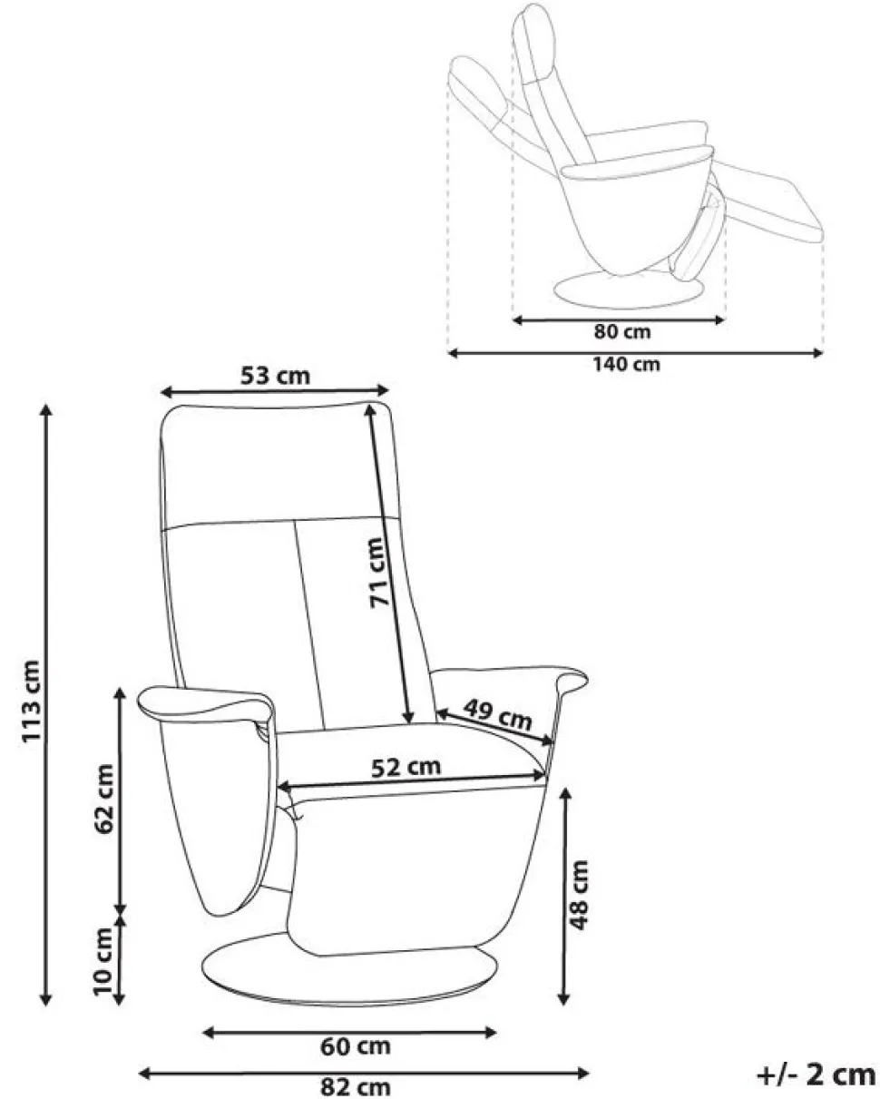 Beliani Lepotuoli Keinonahkainen Harmaa Prime Best