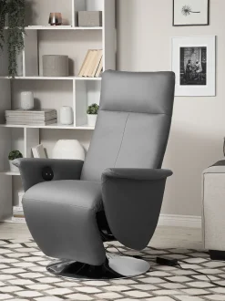 Beliani Lepotuoli Keinonahkainen Harmaa Prime Best