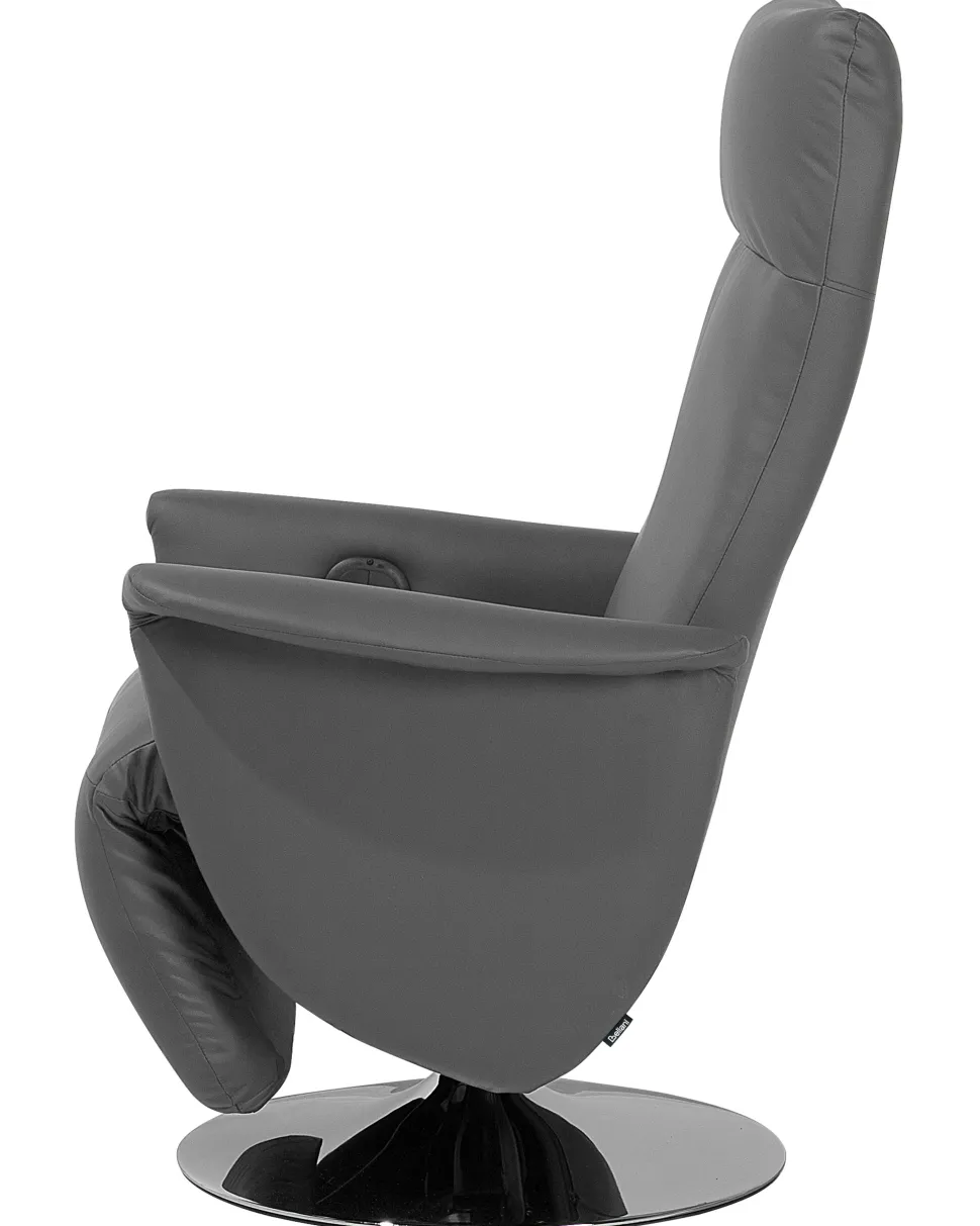 Beliani Lepotuoli Keinonahkainen Harmaa Prime Best