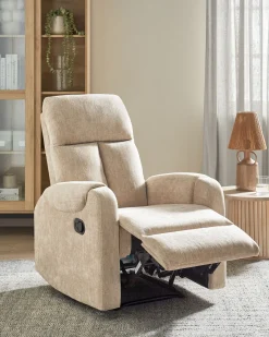 Beliani Lepotuoli Led-Valoilla Ja Usb-Portilla Beige Somero Outlet