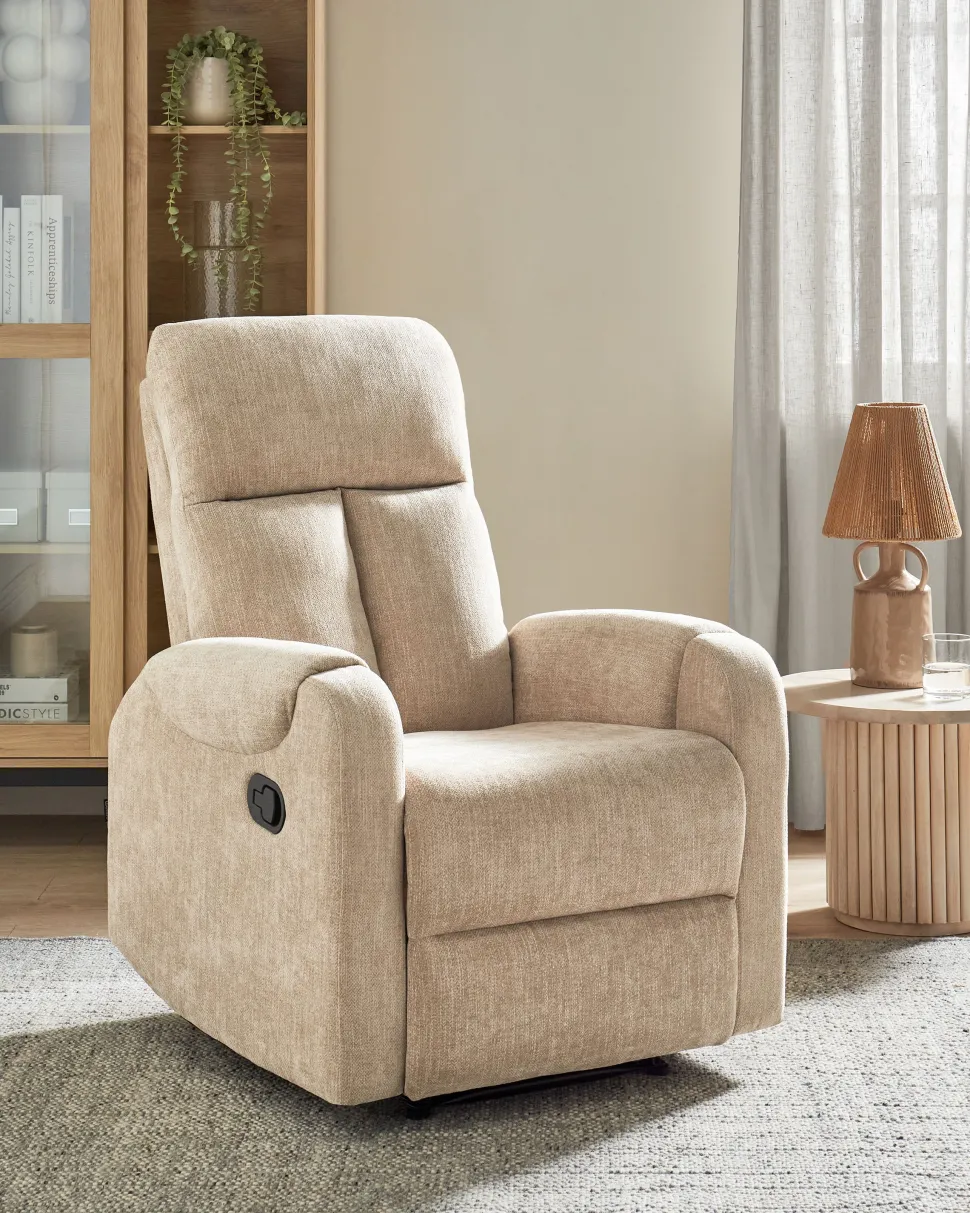 Beliani Lepotuoli Led-Valoilla Ja Usb-Portilla Beige Somero Outlet