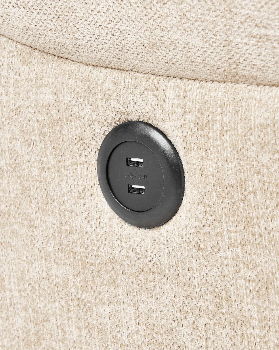 Beliani Lepotuoli Led-Valoilla Ja Usb-Portilla Beige Somero Outlet