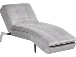 Beliani Lepotuoli Sametti Vaaleanharmaa Loiret Best Sale